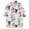 Chemises décontractées pour hommes Summer Men Hawaiian Beach Shirt Hip Hop drôle de dessin drôle de chien Cat Imprimé Hawaii Shirt Harajuku Streetwear Fashion Casual Aloha Shirts 240424