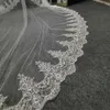 Jóias de cabelo de casamento sem pente véu de casamento véu completo com lacas lacas lantejoulas 4 m uma laca de uma camada Véu longo véu para acessórios de casamento de noiva