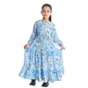 Ethnic Clothing Child Muslim Abaya Floral Print Kids Girls Long Maxi Dress Turkey Arab Kaftan Islamic Party Holiday Gown Dubai Robe 2-12Y