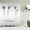 Douchegordijnen Dandelie Bloemdouche Gordijn Badkamer Schermen Waterdichte hoogwaardige polyester stof voor badkuip Home Decor met 12 haak