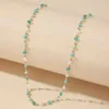 خيوط Bohemian Colored Bead Chain Necklace مناسبة للسحر النسائي مجوهرات الحزب يدويًا سلسلة شحن مباشرة سلسلة كوبية 240424