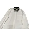 여성용 블라우스 셔츠 디자이너 Nanyou Zhi24 이른 봄 새로운 흰색 폴로 목 셔츠, 서양 실크로 만든 세련된 느슨한 셔츠, 순수한 수제 워터 다이아몬드 Avay