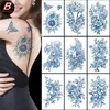 Tattoo Transfer Tatoo Stickers Waterproof Temporary Gradient tattoo patch Herbal juice tattoo patch semi-permanent geisha flower 240427