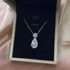 Pendant Necklaces JRR% 925 Pure Silver Pear Cutting Laboratory High Carbon Diamond Wedding Pendant Exquisite Jewelry Wholesale Q240426