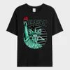 Herren-T-Shirts Statue von Liberty Trendy Printed T-Shirt Herren Casual Short Hip Hop Streetwear Übergroße T-Shirt Männer Kleidung Sommer 2024 J240426
