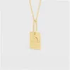 Personlighet Ny modedesigner Celi Trendy Pendant Necklace 18K Gold Plated Lämplig för europeiska och amerikanska kvinnor Zodiac Plate Square Necklace Jewelry Gifts