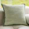 Cuscino 2024Green Plant Jacquard Cover Coperture di lusso leggero francese Copertine decorative decorazioni per la casa federa