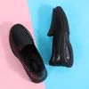 Zapatos informales de verano Trabajo de cuero genuino para mujeres All Single Star Cuaras Black White Platform Womens