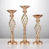 Bandlers Mercijzyasang Gold Flowers Vases Road Road Table Centor Table Metal Stand Stand Pilier Candlestick for Wedding Party 59