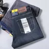 Heren jeans winter warme flanel elastische jeans voor heren winter hoge kwaliteit beroemde merk wollen broek rechte band jeansl2404