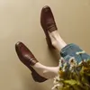 Buty swobodne fedonas retro w stylu retro zwięzłe kobiety pompki sprężyny jesień niskie obcasy komfort oryginalne skórzane biuro mokasyna kobiety