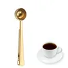 Haushaltsküche Kaffee Teewerkzeuge Gold Edelstahl Schaufel Mtifunktionales Beutel Versiegelung Clip gemahlener Löffel Getränkebeutel Klemme Th67a