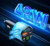 Car lettore MP3 RGB LED LED Display LED QC3.0 18W+PD 30W Caricatore veloce Bluetooth5.3 FM Trasmettitore BC90