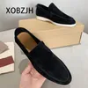 Casual Shoes Slaafers Wildleder für Männer 2024 Mocasines Sommer Walk Charms Sneakers Braune Leder Wohnungen Frauen Marke Hochqualität