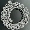 Aangepaste rapperketen 925 zilver 12 mm dikte Rolo Link Chain Iced Out Moissanite Hip Hop Chain