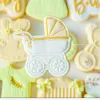 Moulds Baby Birthday Cookie Stamp Embosser Cutter Acrylic Fondant Sugar Craft Cookie Cutter Baking Mould DIY Baking Biscuit Pastry Mold