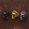 Chainspro Retro Style из нержавеющей стали 3D тис чистого огненного пламени Skeleton Skulton Skull Skulet для мужчин 7-14 готических ювелирных украшений 240424