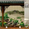 Shower Curtains Bathroom shower curtain 3D Chinese style landscape printed polyester waterproof Bath curtain home decoration curtains with hook