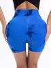 Women's Shorts Womens seamless tie dye high waist and hip lifting sports shorts with high elasticity and breathability short legs Y240425