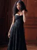 Casual jurken avrilyaan zwart kant backless sexy jurk voor vrouwen 2024 gewaden elegant avondfeest bodycon maxi lange herfstvestido