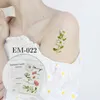 Tattoo Transfer Flower Fashion Finger Temporary Tattoos For Women Adult Leaves Daisy Fake Small Tattoo Sticker Arm Neck Body Art Tatoos Decal 240427