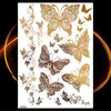 Tatuaż transfer 1pc w stylu letnim mężczyźni kobiety Art Art Gold Metallic Tattoo naklejka HYS-101 Bransoletka Fałszywa biżuteria Wodoodporna tatuaż tymczasowy 240426