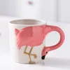 Mokken keramische 3D -hand getrokken tijger flamingo cup dieren eetkast waterbalk mooi item