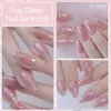 Poliska do paznokci Lilicute Nude Pink Glitter Gel Lakier do paznokci 152 KOLORY INFARKING CEARYKA WSZYSTKIE DLA MANICURE Półpółka zanurzona na paznokciach lakier Y240425