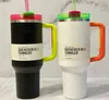 Tumbler da 40 once di neon H2.0 Rainbow Tumbler Bottle d'acqua Portable Outdoor Sports Cup Outlo Viaggio