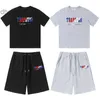 Trapstar Rainbow Letter Gradient Towel Embroidery Short Sleeve T-shirt Fog High Street Pants Set OGJE