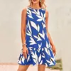 Casual jurken best verkopende dames elegante outfits zomer bloem mouwloze holle rug boho jurk vestido mujer elegante elegante