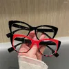 Güneş gözlükleri anti -mavi ışık kedi gözlükleri kadınlar vintage marka tasarımcısı miyopi reçeteli optik cam bilgisayar büyük gözlük çerçevesi