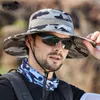 9018 Utomhusfiskare Hat Leisure Jungle Round Edge Net Hat Mountaineering Fishing Camo Benni Hat