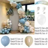 Party Decoration Baby Blue White Sand Cream Balloon Garland Arch Kit Kids1st Birthday Boy Latex Ballon Kön avslöja dusch