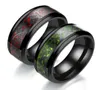 8mm Men039S rostfritt stål Dragon Ring Inlay Red Green Black Carbon Fiber Ring Wedding Band SMycken Storlek 6132107186