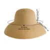 Wide Brim Hats Bucket Hats Hepburn handmade Str Hat womens retro large Eaves Beach Sunbonnet solid color circular top fisherman C holiday folding glasses J240425