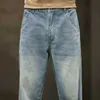 Herren Jeans Herren Lange Hosen Weite Beine Sommer Straight Lose Retro Blue Denim Pants Street Kleidung Modische Taschen Retro Herren Clothingl2404