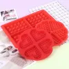 Vormen 1 stks siliconen cake wafel wafel wafels pan rechthoek hartvormige bakware bakeware anti -aanbak bakvorm keuken kookgereedschap diy cake