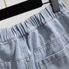 Kobiety damskie damskie szorty plus rozmiar wygodne bermudy w talii luźne i swobodne szorty dżinsowe w kształcie litery A z kieszeniami 3xl 4xl OUC1530L2404