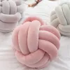 Pillow Round Knotted Ball Throw Pillow Soft Handmade Knotted Ball Velvet Plush Sofa Cushion for Living Room Stuffed Pillow Home Decor