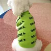 Vêtements de mode pour animaux de compagnie chéle vert pull chaud vêtements d'hiver schnauzer teddy corgis bulldog bulldog britannique chats chats chat 240425