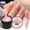 Nail Polish MEET ACROSS 8ml Glitter Extension Gel Nail Polish Nude Pink Gold Foils Effect Semi Permanent UV Gel Varnishes Nails Art Manicure Y240425