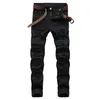 Jeans masculin en jean en détresse jeans en jean Hip Hop High Street Pantalons Brand Silk Straight Tear Pantal