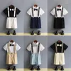 Kläder sätter barn formell remskjorta kort bowtie set barn sommarpograf födelsedagsklänning pojkar piano performance dance costume