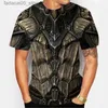 Men's T-Shirts Mens T-shirt mens clothing oversized unisex armor 3D printing summer casual short sleeved top Q240425