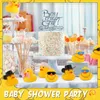 Sand Play Water Fun 48 pieces of rubber duck bath toys with loose yellow cart decoration equipped 12 pairs sunglasses cowboy hats bows Q2404261