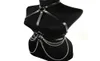 Riemen sexy dames bretels borst lederen riem harajuku gotische lingerie verstelbare bondage holografische metalen ketting kwast harnas 4995337