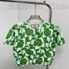 Women's T-Shirt designer High quality 2024 Spring/Summer New Product Fashion Clear Flower Pattern Round Neck Short Sleeve Knitted Top HB80