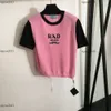 デザイナーニットTシャツ女性ブランド服レディースサマントップ