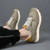 Casual Shoes Men's Leather Sports Fashion Spring och Autumn 24 Style Airy Trend